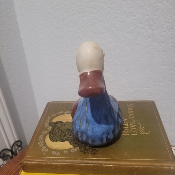 VTG Studio Pottery Bird Duck Blue Glazed Handmade Figurine Sculpture 6 x 3.5" - Picture 2 of 12